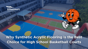 High school basketball court featuring Elitecourt synthetic acrylic flooring