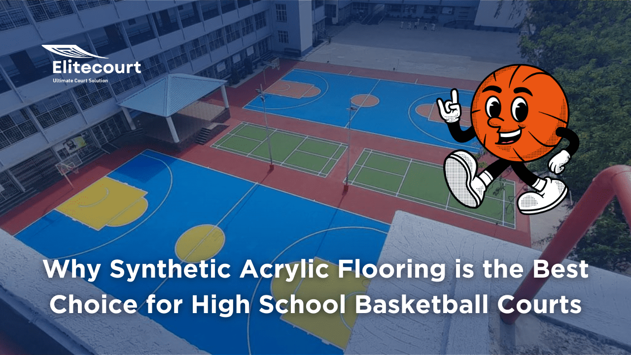 High school basketball court featuring Elitecourt synthetic acrylic flooring