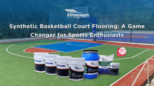 Synthetic basketball court made with acrylic flooring by Elitecourt