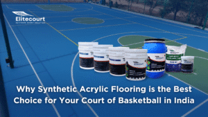 Court of basketball with synthetic acrylic flooring by Elitecourt
