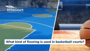 Differences in what kind of flooring is used in basketball courts – hardwood vs acrylic.