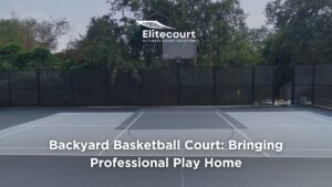 Backyard Basketball Court - Elitecourt Synthetic Acrylic Sports Court Flooring Material